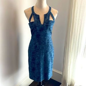BCBG MAXAZRIA Woven Denim colored cutout Dress
